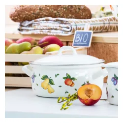 RIESS Country Fruit Garden 2 l - garnek emaliowany z pokrywką