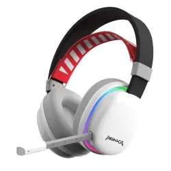 Słuchawki bezprzewodowe z mikrofonem Monka Echo HG9069W Nauszne Biało-czarny