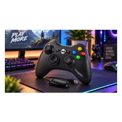 Pad FroggieX FX-X360-PC-B-WR do PC, Xbox 360 Bezprzewodowy Czarny