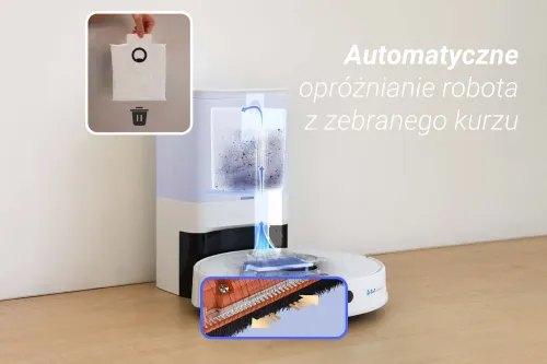 Robot sprzątający Ezviz RE5S Plus Funkcja mopowania Stacja oczyszczająca Tworzenie mapy pomieszczenia Biały