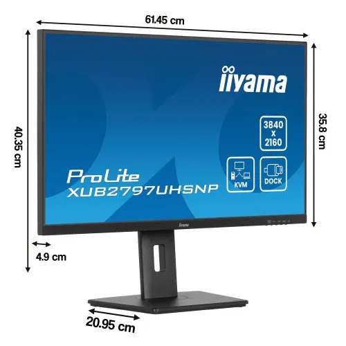 Monitor IIYAMA ProLite XUB2797UHSNP-B1 27" 3840x2160px IPS 4 ms [GTG] + Norton Small Business
