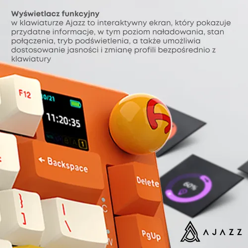 Klawiatura mechaniczna Ajazz AK820 MAX Plus Avocado Switch Pomarańczowy