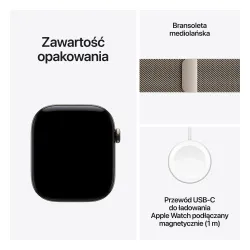 Apple Watch Series 12 GPS + Cellular Koperta 42mm tytan naturalny bransoletka mediolańska