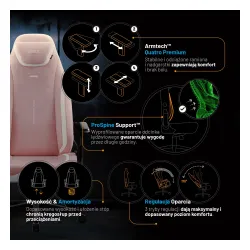 Fotel Diablo Chairs X.Eye Prime, Normal Size, Akira Pink Gamingowy do 140kg Różowy