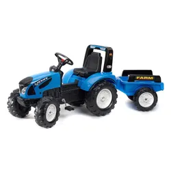 Falk Traktor Landini Niebieski Na Pedały Z Przyczepką Od 3-7 Lat