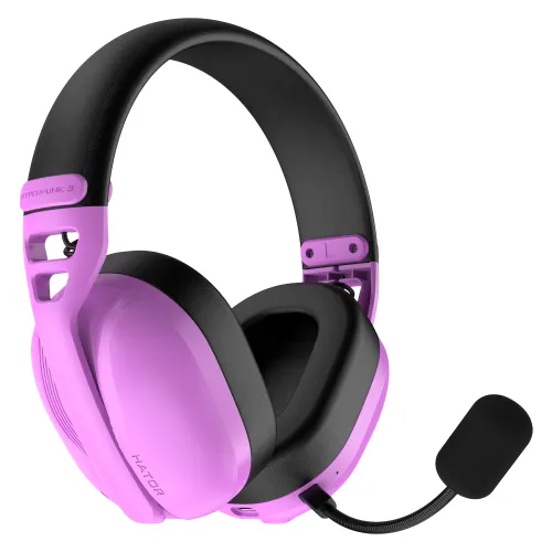Słuchawki bezprzewodowe z mikrofonem Hator Hyperpunk 3 Wireless ESH19 ANC Nauszne Fioletowy