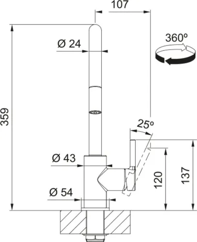 Bateria FRANKE Lina Pull-out 115.0693.229 Chrom