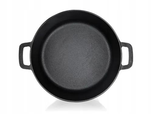 Garnek tradycyjny Żeliwny czarny do gotowania bigos obiad mięso 4,8L + 1,8L
