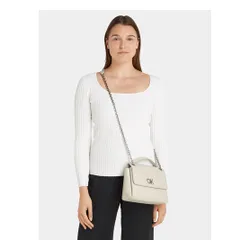Calvin Klein Re-Lock EW Conv Crossbody Bag K60k611084 DK Ecru PC4