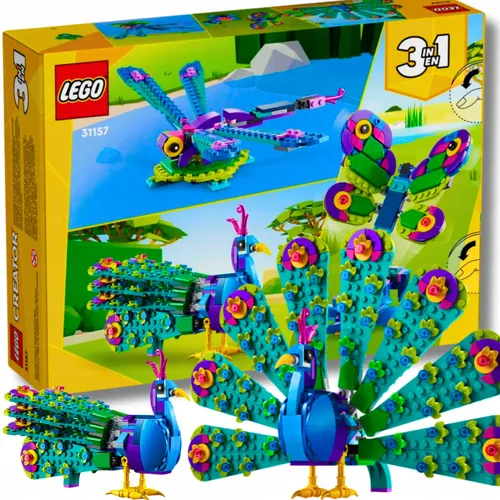 Lego paw Creator 3w1 egzotyczny 31157 z ruchomym ogonem i podstawką