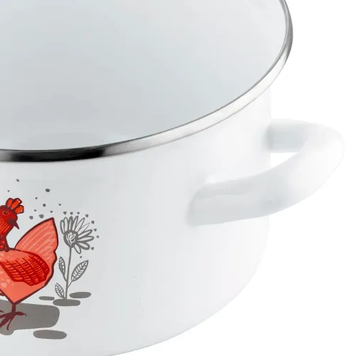 Garnek emaliowany z pokrywką EMALIA POLSKA PLESZEW RUBINKA 2,6 l