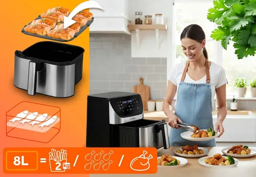 Air Fryer Frytkownica beztłuszczowa BERDSEN BD-659 8l 12 automatycznych programów