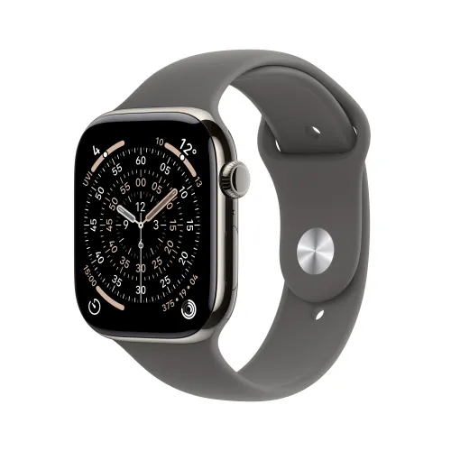 Apple Watch Series 11 GPS + Cellular 46mm Tytan Naturalny Pasek sportowy Górska szarość M/L