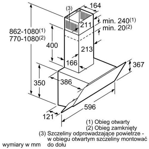 Okap Bosch DWK065G60 Srebrno-czarny