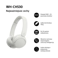 Słuchawki bezprzewodowe Sony WH-CH530 Nauszne Bluetooth 6.0 Biały