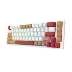 Klawiatura mechaniczna Redragon Rammus K677 Pro Brown Switch Biało-brązowy