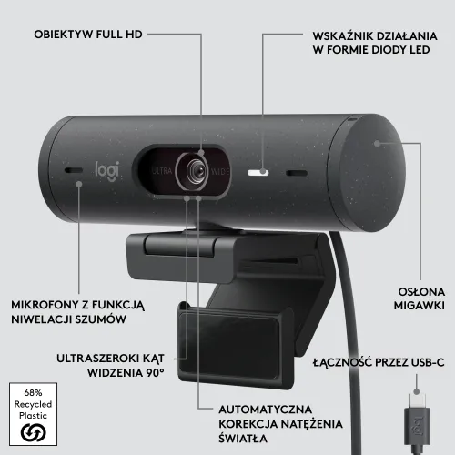 Kamera internetowa Logitech Brio 500 Grafitowy