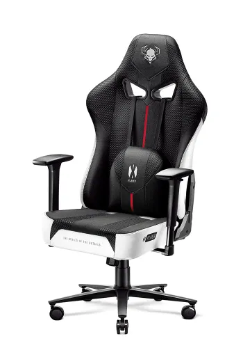 Fotel Diablo Chairs X-Player 2.0 Normal Size Gamingowy do 160kg Skóra ECO Tkanina Czarno-biały