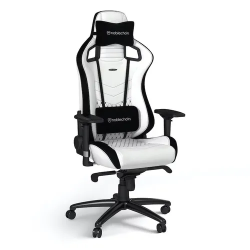 Fotel Noblechairs EPIC White Black Gamingowy do 120kg Skóra ECO Biało-czarny