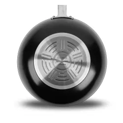 TESCOMA President 30 cm czarna - patelnia / wok nieprzywierający z pokrywką