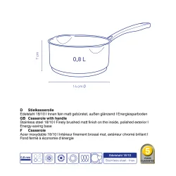 KELA Flavoria 0,8 l - rondel ze stali nierdzewnej
