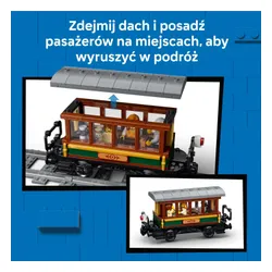 LEGO City 60511 Retro pociąg z lokomotywą parową, zestaw klocków 7+