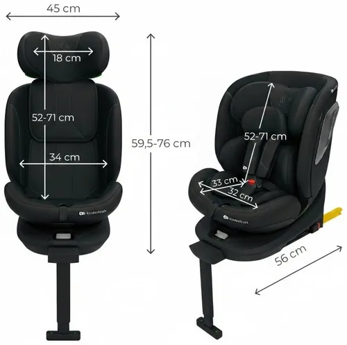 Автокресло KinderKraft I-360 2 Plus 40-150 cm 0-36 kg czarny