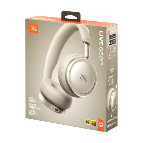 Słuchawki bezprzewodowe JBL Live 680NC Nauszne Bluetooth 6.0 Piaskowy