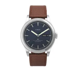 Timex Waterbury Automatic TW2U91000 Gümüş / Kahverengi Saatler