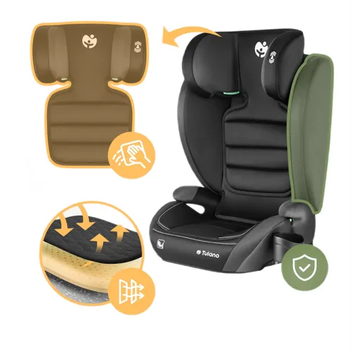 Fotelik samochodowy TULANO Joy 25 I-Size 100-150 cm (15-36 kg) Czarny-szary
