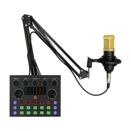 Mikrofon Musicmate MM-SD150 LiveMix + Zestaw do nagrywania i streamingu Przewodowy Pojemnościowy Czarno-złoty