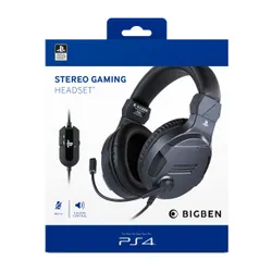 Słuchawki przewodowe z mikrofonem BigBen PS4 Gaming Headset V3 Nauszne Szary