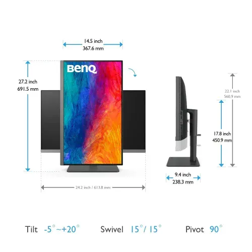 Monitor BenQ PD2706U 27" 4K IPS 60Hz 5ms Graficzny