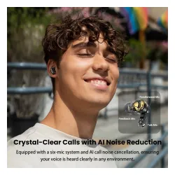 Słuchawki bezprzewodowe Tozo AeroSound6 Pro Dokanałowe Bluetooth 5.4 Czarny