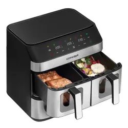 Air Fryer Frytkownica beztłuszczowa CONCEPT Pizza Trio FR9000 18.5 l z podwójnym koszem + szuflada do pieczenia