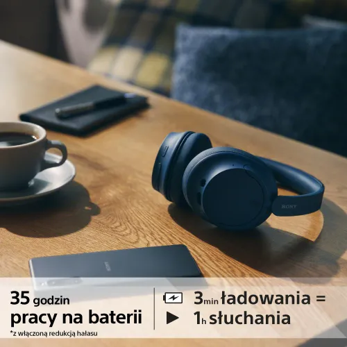 Słuchawki bezprzewodowe Sony WH-CH720N Nauszne Bluetooth 5.2 Niebieski