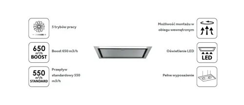 Okap Haier I-Design HAPY72ES6X Inox