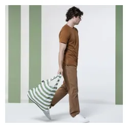 Geantă pliabilă ecologică 2-în-1 Notabag-dungi de măsline