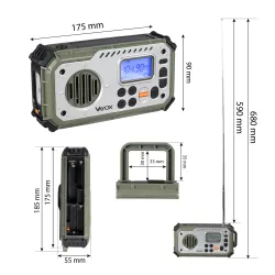 Radioodbiornik Vayox VA0440 Solarne Latarka Radio FM Bluetooth Zielony