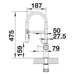 Bateria BLANCO Catris-S Flexo 525791 Chrom