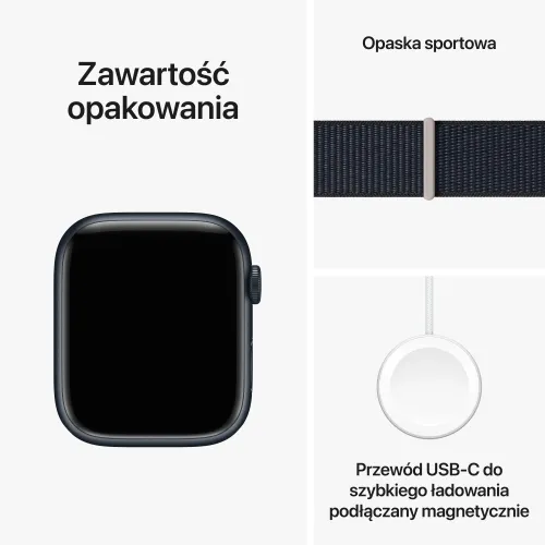 Apple Watch 9 GPS + сотовый 45 мм алюминиевый Север / Север Спортивный ремешок