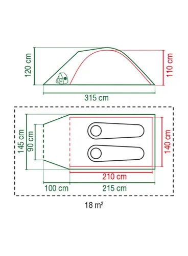 Namiot 2-osobowy Coleman Darwin 2 Plus - grey