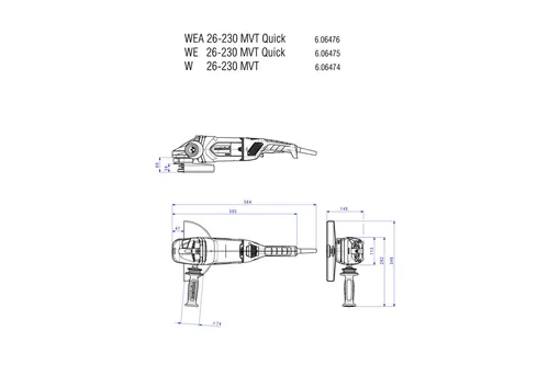 Szlifierka kątowa Metabo WE 26-230 MVT Quick