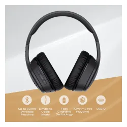Słuchawki bezprzewodowe PowerLocus P7 Black Nauszne Bluetooth 5.3 Czarny