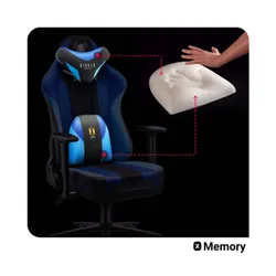 Fotel Diablo Chairs X-Player 2.0 Normal Size Gamingowy do 160kg Skóra ECO Tkanina Czarno-niebieski