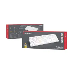 Klawiatura mechaniczna Genesis Thor 404 US RGB Gateron Yellow Pro Biały