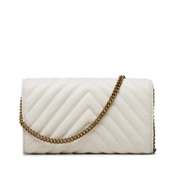 Pinko dragoste Mini Icon portofel C pe 23 PLTT 100062 A0gk Bianco Seta / aur antic Z14Q