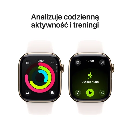 Apple Watch Series 11 GPS + Cellular 46mm Tytan Złoty Pasek sportowy Łagodny róż M/L