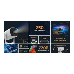 Projektor Manta MultiVision Mini Portable PMA202A24 LED HD Ready Wi-Fi Bluetooth Android