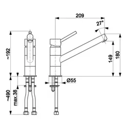 Bateria KFA ARMATURA Andra 6533-915-22 Inox